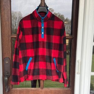 BONOBOS Buffalo Plaid Fleece Pullover. Size XL